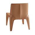 Modern Brown Leather Chair With Curved Legs And Contemporary Design