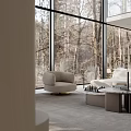 Spacious Duplex Living Room Interior With Large Windows Natural View And Light Sofa