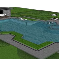 Swimming Pool View Modern Swimming Pool 3d model