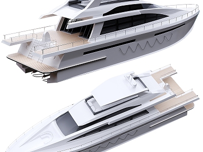 Modern Yacht Clipper Boat 3d model