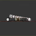 Two Unique Lightsabers With Different Hilt Designs Placed On Red Mat Surface