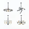 Modern Chandelier Designs With Metal Frames Spherical Bulbs And Brass Accents