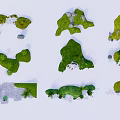 Various Flower and Plant Layouts With Greenery Areas And Stone Accents