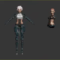Robot Character Full Body And Upper Torso Models With Mechanical Design