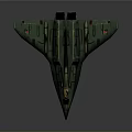 Green Cosmic Aerospace Vehicle With Red Star Emblem And Design Features