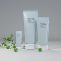 PROYA Skincare Products With Fresh Green Fruits And Leaves On