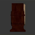 Vintage Red Wooden Mantel Clock With Roman Numeral Dial And Decorative Base