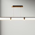 Modern Golden Linear Chandelier With Transparent Rectangular Shade And Bright Illumination 3d model