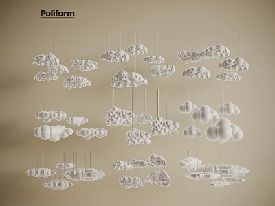 Polliform Cloud Shaped Chandeliers Modern Decorative Pendant Lighting Design For Interiors 3d model