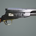 Vintage Revolver Featuring Black Barrel Red Wooden Grip And Metal Components