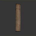 Ancient Egyptian Mummy Coffin Wooden Sculpture With Painted Carvings And Decorative Patterns