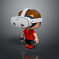 Modern White VR Headset And Controllers For Immersive Virtual Reality Gaming 3d model