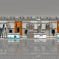 Modern Clothing Store Interior With Mannequins Clothing Racks And Display Counters