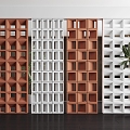 Soft pottery art hollow brick partition 3d model