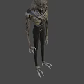 Fierce Game Movie Character With Rough Textured Skin Sharp Fangs And Muscular Build