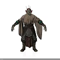 Male Fantasy Character With Pointed Ears Small Horns And Robe Armor Design
