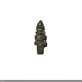 Ancient Weathered Pillar Top With White Green Patina And Layered Ornate Design