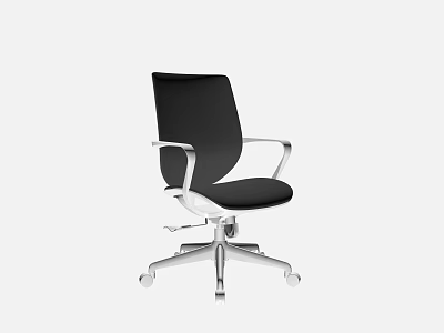 Ergonomic Modern Black Office Chair With Adjustable Armrests And Swivel Wheels 3d model