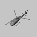 Blue Helicopter With Rotors Fuselage Landing Gear And Exterior Design