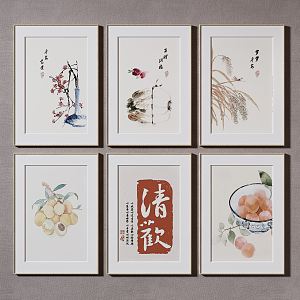 New Chinese Decorative Painting Hanging Painting 3d model