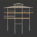Iron frame large iron frame iron frame house factory industrial iron frame iron ladder rigid ladder work frame rigid scaffold 3d model