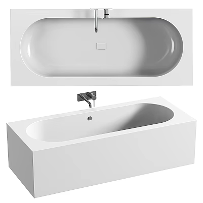 Modern White Bathtubs With Minimalist Design 3d model