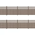 Brown Wooden Fence With Lattice Design And Slats For Outdoor Garden Use