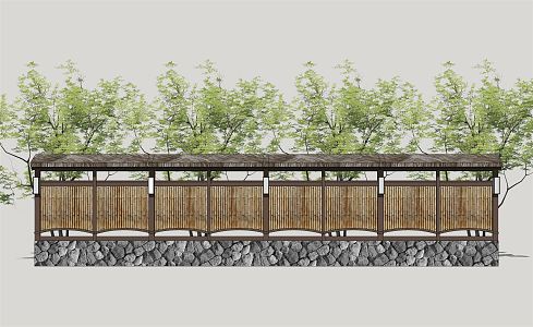 New Chinese-style fence 3d model