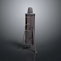 Industrial Metallic Vertical Device With Tripod Stand And Side Control Panel Details