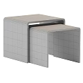 Transparent Modern Light Brown Acrylic Side Tables Stacked With Minimalist Design