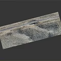 Detailed Mountain Terrain Model With Valley Ridge And Road Path