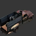 Vintage Rusty Truck With Weathered Body Classic Wooden Bed And Old Exterior