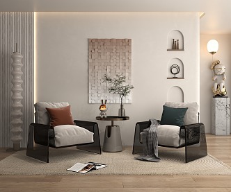 Modern leisure sofa set single sofa set 3d model