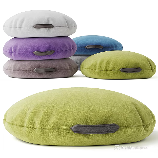 Colorful Round Cushions With Handles For Home 3d model