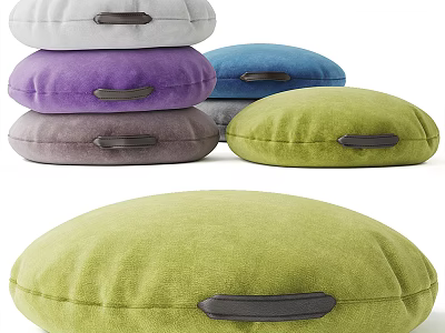 Colorful Round Cushions With Handles For Home 3d model