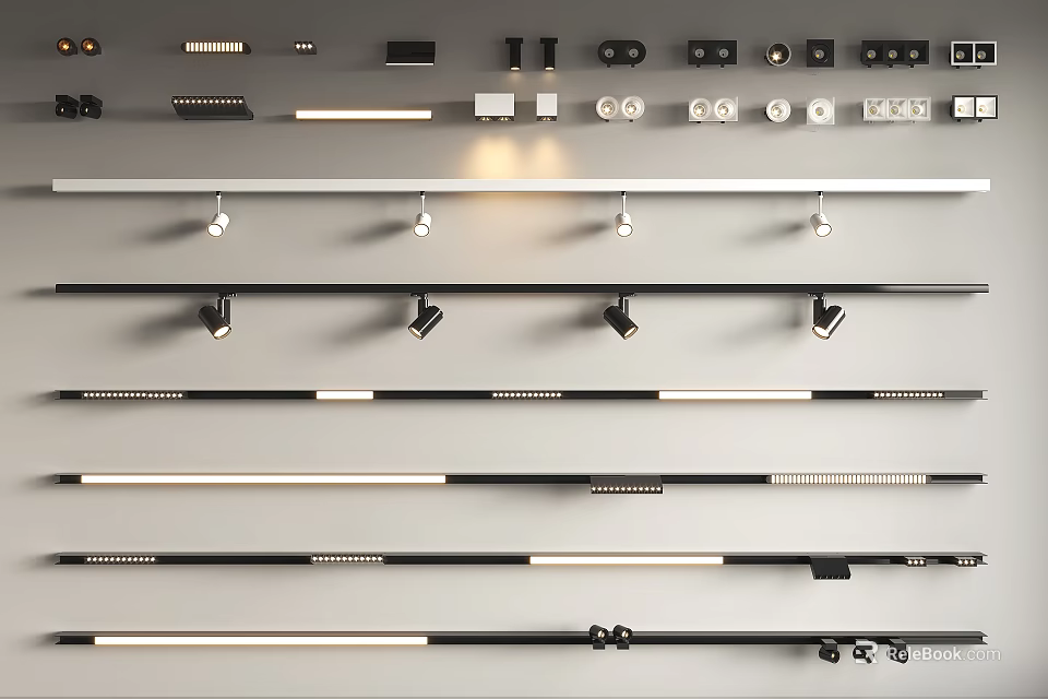 Modern Downlights and Spotlights with Various Styles for Home Interior Design 3d model