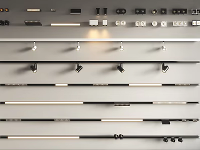 Modern spotlights magnetic track lights 3d model