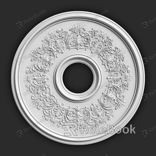 French PU Lamp Plate Round Ceiling Decorative European Imitation Gypsum Chandelier Base Parquet Lamp Pool Disc model