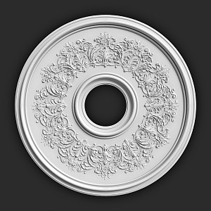 French PU Lamp Plate Round Ceiling Decorative European Imitation Gypsum Chandelier Base Parquet Lamp Pool Disc 3d model