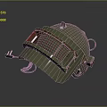 Durable Protective Industrial Safety Helmet With Green Visor And Coiled Cable