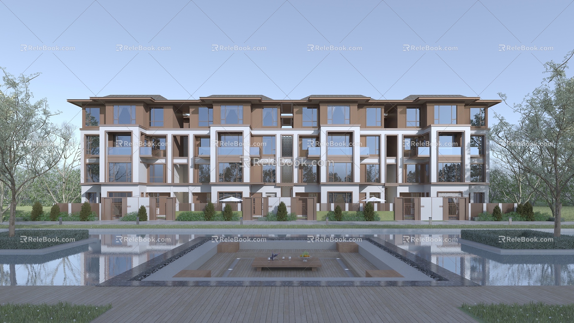 New Chinese-style townhouse townhouse 3d model