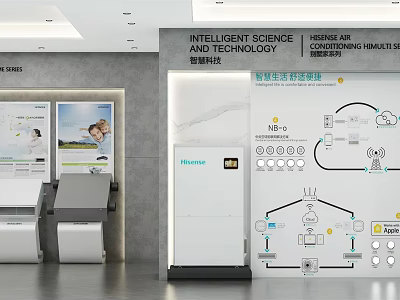 Intelligent Science Technology Exhibition With Air Treatment System Charts And Equipment 3d model