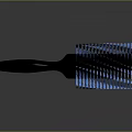 Durable Brush With Black Handle And Blue Bristles On Gray Background