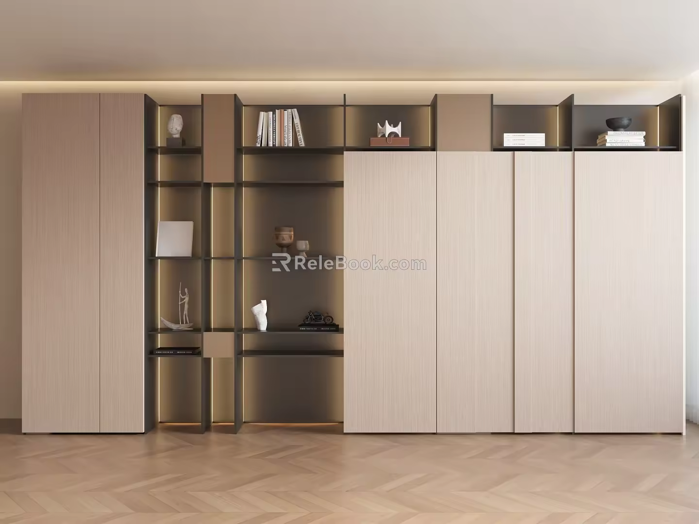 Bookcase Modern Bookcase New Chinese Style Bookcase Tea Cabinet Decorative Cabinet Minimalist Bookcase Display Cabinet 3d model