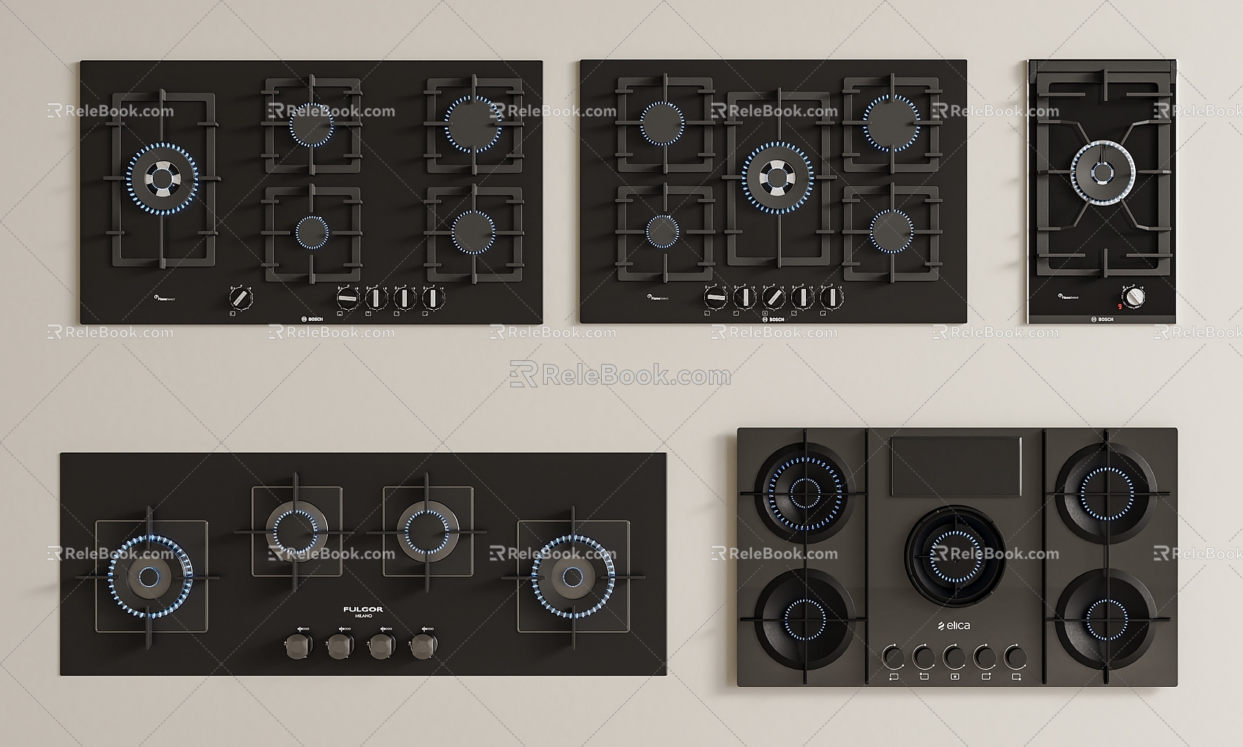 Kitchen Gas Stove Combination Gas Stove Multi-eye Stove Single-eye Stove Gas Stove Stove 3d model