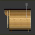 Modern Round Wooden Sauna Featuring Glass Door And Top Heater Design