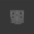 Gray Armored Weapon Turret With Long Gun Barrel And Observation Windows 3d model