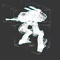 Futuristic Mech Warrior Game Movie Character With Heavy Weapons And Metal Armor