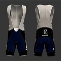 Back View Of Cycling Bib Shorts With Blue Black Design And Brand Logos