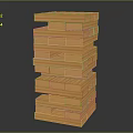 Children Enjoying Tall Stacked Wooden Blocks Toy Game for Playful Learning